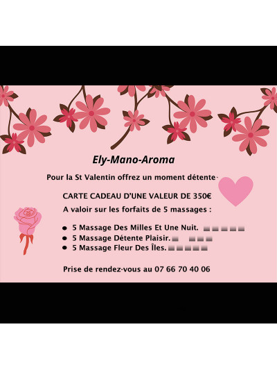 Carte cadeaux Massage x5 (350€)