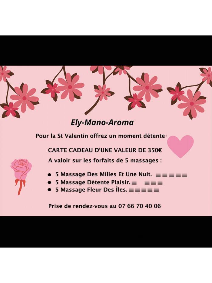 Carte cadeaux Massage x5 (350€)