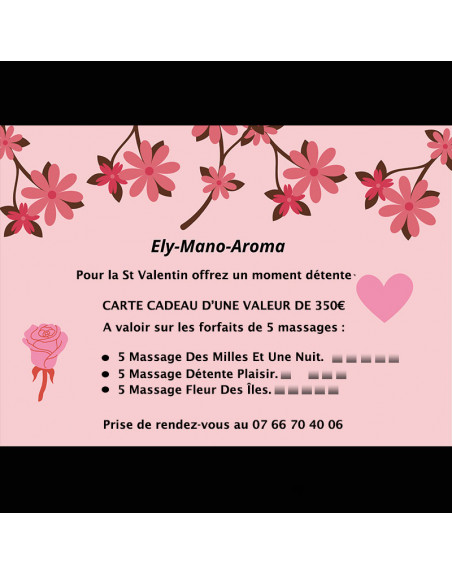 Carte cadeaux Massage x5 (350€)
